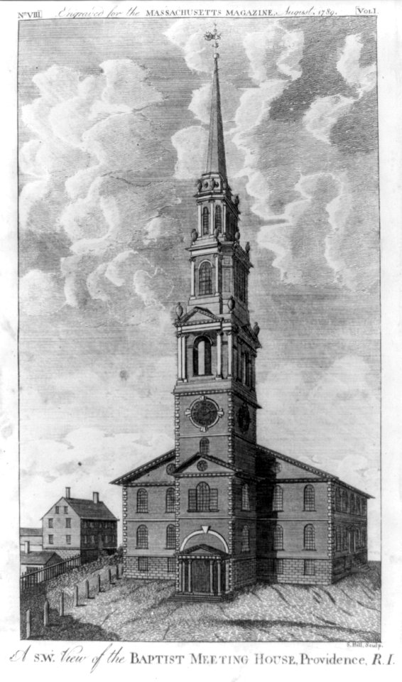 A s.w. view of the Baptist Meeting House, Providence, R.I. - S. Hill sculp. LCCN99401102