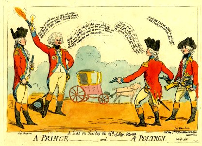 A scene on Tuesday the 26th of May between a prince - and - a poltron. (BM 1868,0808.5861)