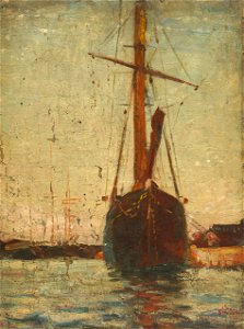A schooner at anchor RMG L8679