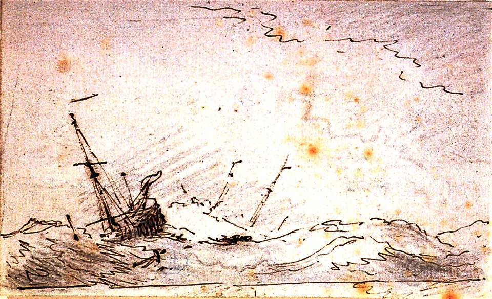 A ship dismasted in a heavy sea RMG PV5284