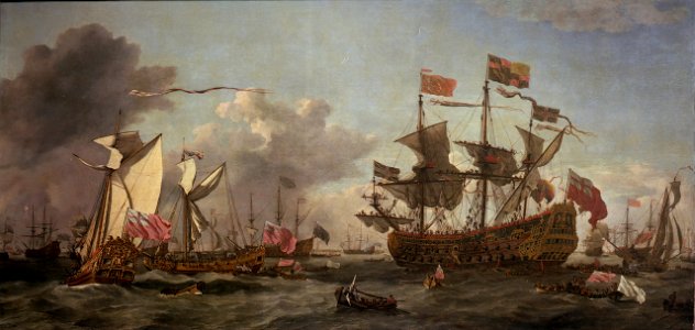 A Royal Visit to the Fleet in the Thames Estuary, 1672 RMG BHC0299A