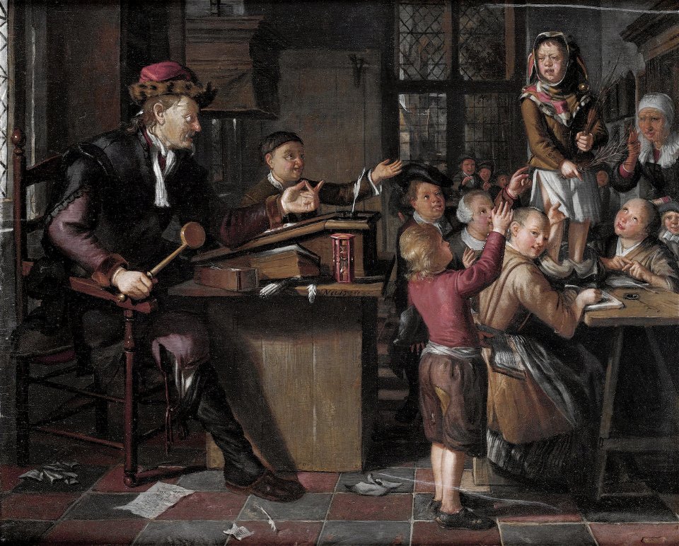 A schoolroom interior, by Matthijs Naiveu