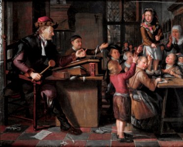 A schoolroom interior, by Matthijs Naiveu