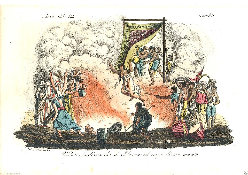 A sati as depicted by Giulio Ferrario