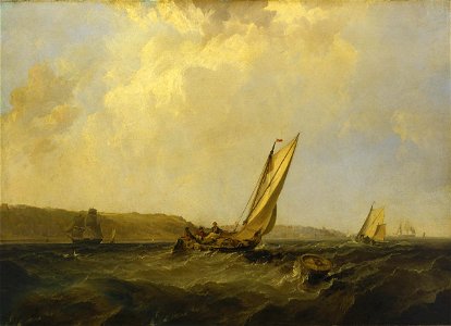 A Sailing Boat in a Fresh Breeze off Cowes RMG BHC1138