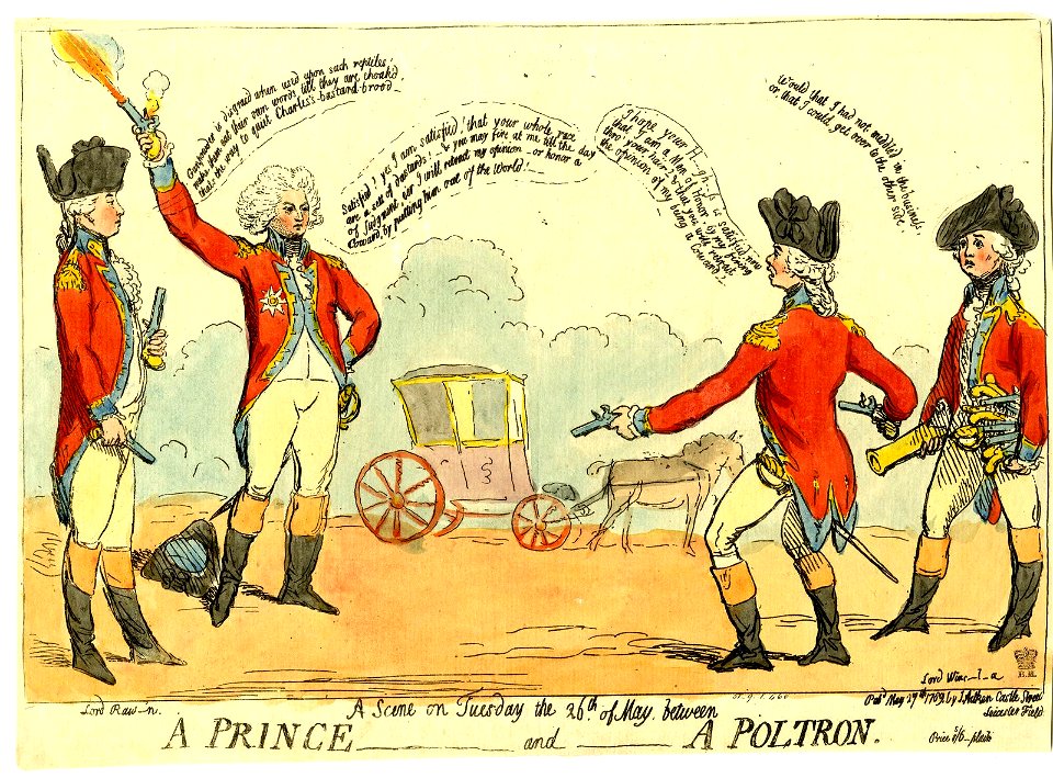 A scene on Tuesday the 26th of May between a prince - and - a poltron. (BM 1851,0901.460)