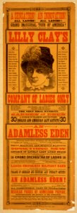 A sensation! An innovation! All ladies! All ladies! Grand inaugural tour of America of the famed European sensational attraction, Lilly Clay's Company of Ladies Only the only real novelty LCCN2014635897