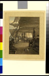 A scene on board His Majesty's ship 'Deal Castle', Captain J. Cumming, in a voyage from the West Indies in the year 1775 RMG PT0773