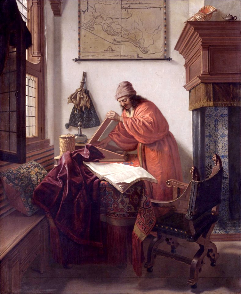 A scholar in his study, by Cornelis de Man