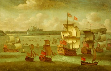 A Ship Flying the Royal Standard with other Vessels off Dover RMG BHC0972