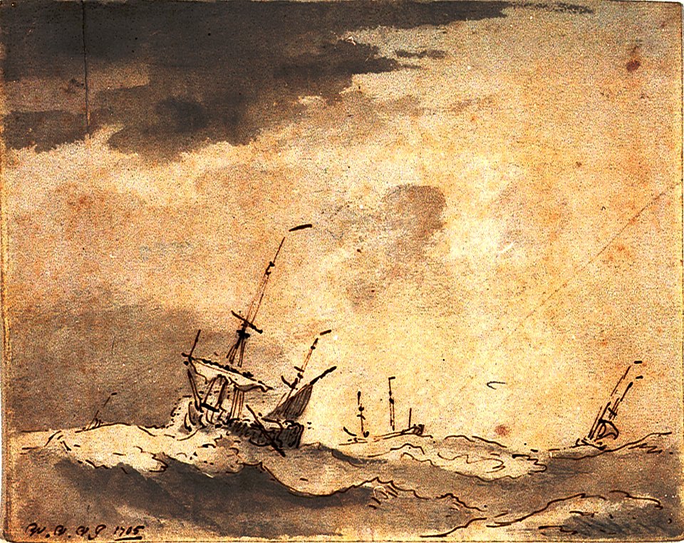 A ship dismasted in a gale RMG PV5280