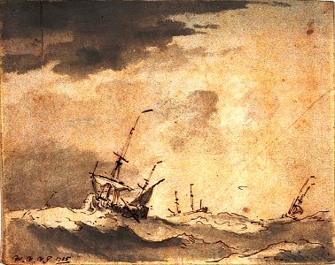 A ship dismasted in a gale RMG PV5280