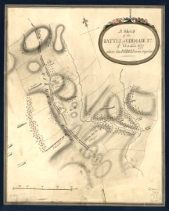A Sketch of the Battle of German. Tn., 4th. October 1777, where the rebels were repulsed. LOC gm71000932