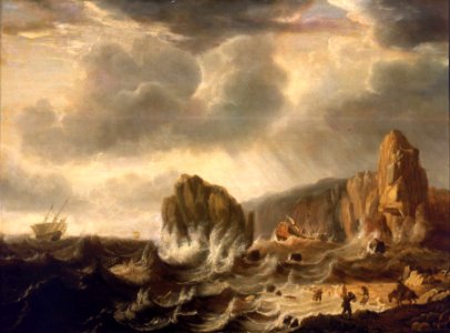 A Ship Wrecked off a Rocky Coast RMG BHC0773