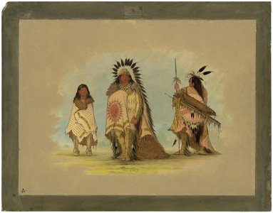 A Sioux Chief, His Daughter, and a Warrior C16158