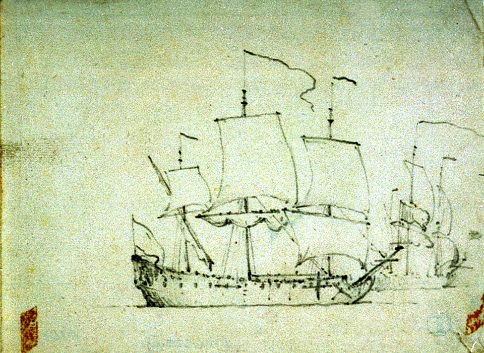 A small ship before a light breeze RMG PV5254