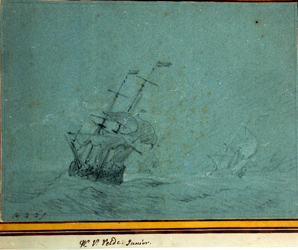 A ship close-hauled in a strong breeze RMG PW6990