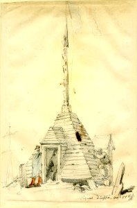 A signal tower at Dieppe by George Hayter
