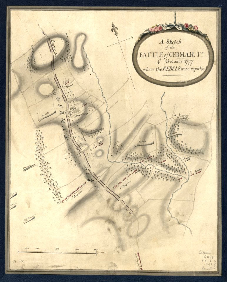 A Sketch of the Battle of German. Tn., 4th. October 1777, where the rebels were repulsed. LOC gm71000932