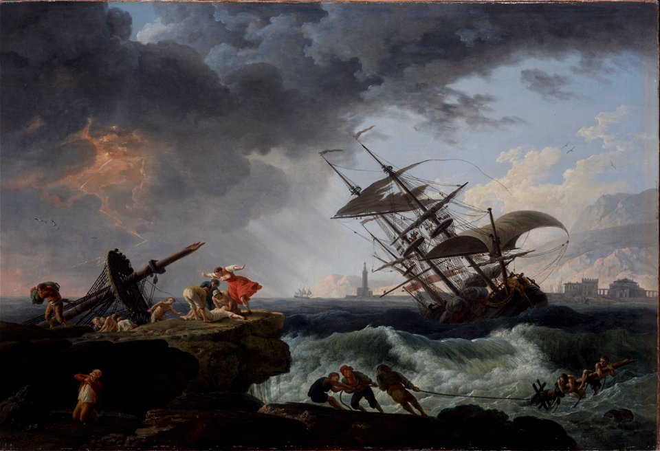 A Shipwreck on a Rocky Coast