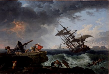A Shipwreck on a Rocky Coast