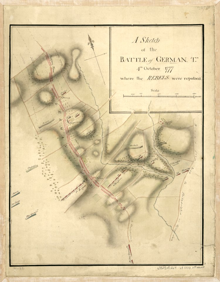 A Sketch of the Battle of German. Tn., 4th October 1777, where the rebels were repulsed. LOC gm71000931