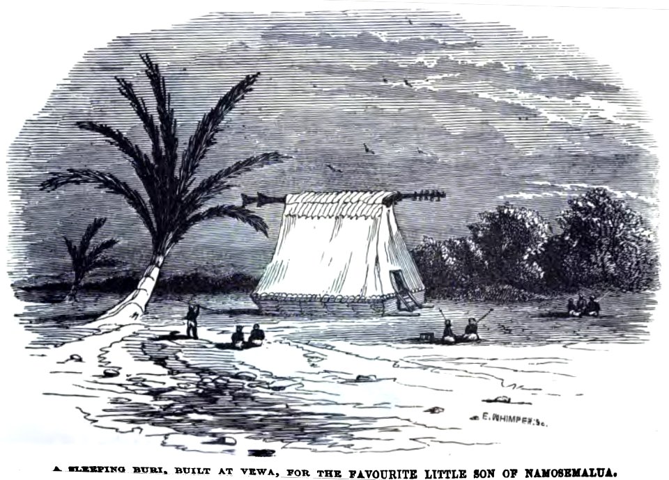 A Sleeping Buri, Built at Vewa, For the favourite little son of Namosemalua, Feejee (October 1852, p.108, IX) - Copy