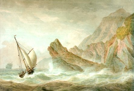 A smack running into a cove in a heavy sea RMG PW5903