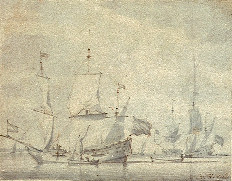 A small Dutch merchantman in a light air RMG PW6828