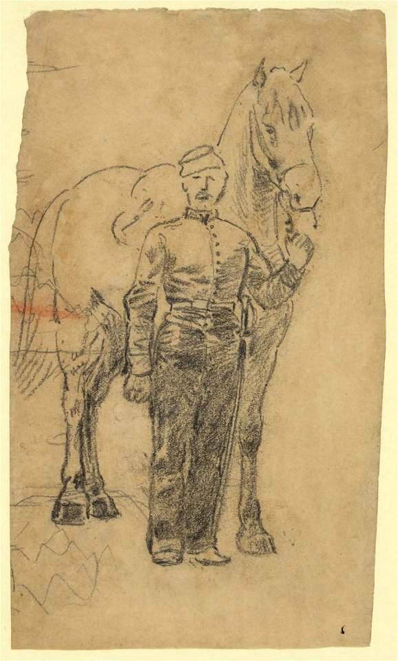 A soldier leading a horse LCCN2004660925