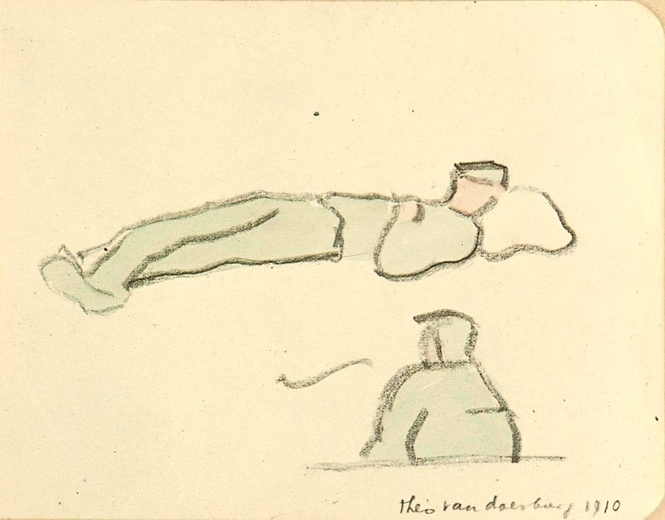 A Soldien Lying Down and a Soldier Sitting by Theo van Doesburg Centraal Museum AB4426