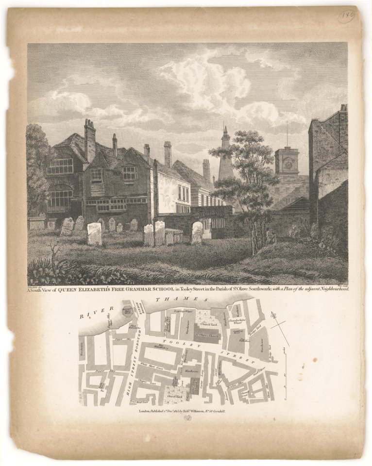 A south view of Queen Elizabeth's free grammar school in Tooley Street in the parish of St. Olave LCCN2003681612