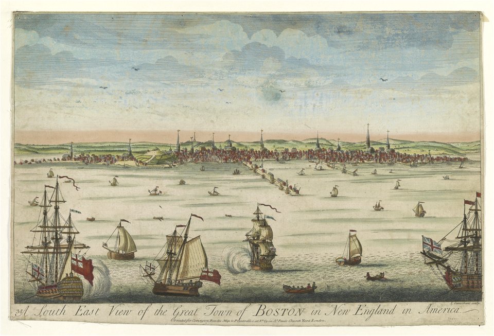 A south east view of the great town of Boston in New England in America - I. Carwitham sculp. LCCN2004671510