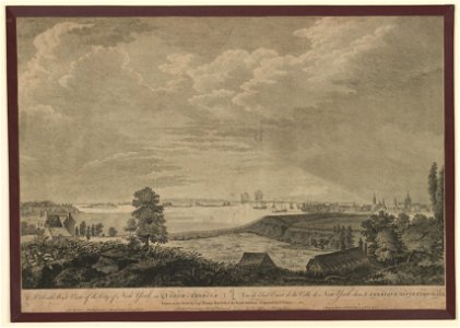 A south west view of the city of New York, in North America Vue de sud ouest de la ville de New York, dans l'Amerique Septentrionale - - drawn on the spot by Capt. Thomas Howdell, of the LCCN2004671511