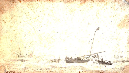 A smalschip leaving a harbour in a fresh breeze RMG PV5220
