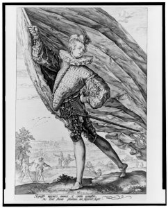 A standard bearer holding the banner of his regiment) - H. Goltzius fc LCCN2003691000