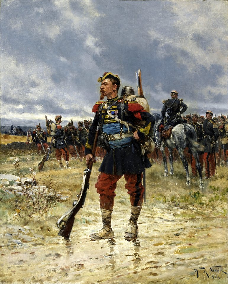 A Soldier with Troops in the Background P3504
