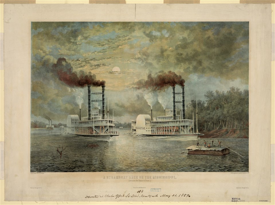 A steamboat race on the Mississippi, (between the Baltic & Diana) LCCN2003680981