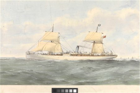 A steam vessel ca.1865 RMG PY0332. Free illustration for personal and commercial use.