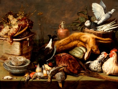A Still Life with Dead Birds and a Hare P5247. Free illustration for personal and commercial use.