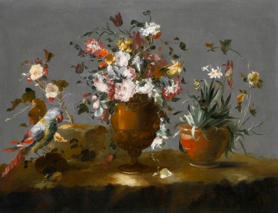 A Still Life with Roses, Carnations and Other Flowers in a Vase by the Pseudo-Guardi