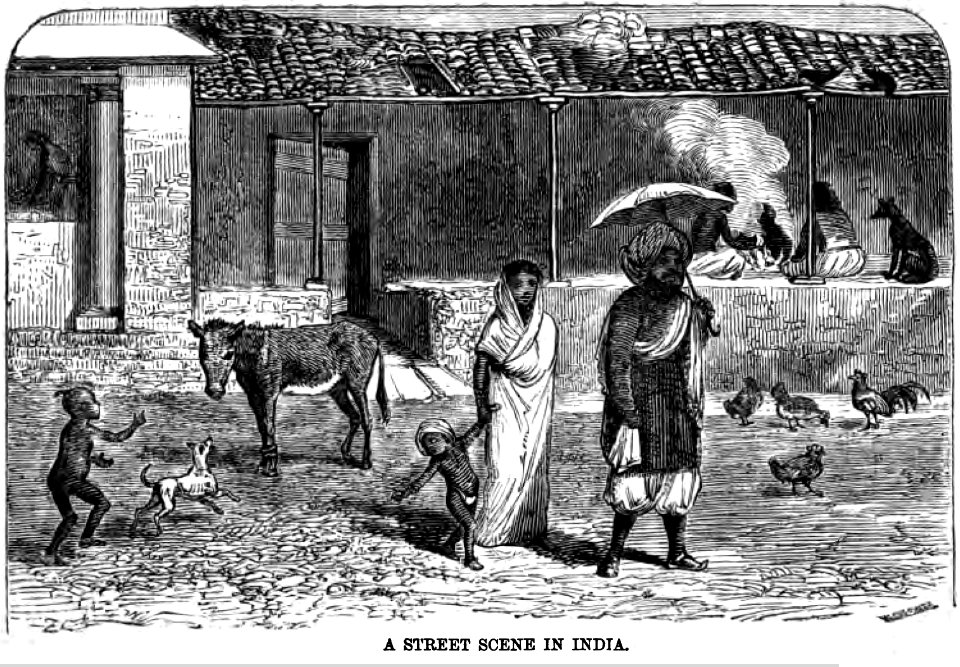 A Street Scene in India, Outside the Wesleyan Girls School, Bangalore (January 1869, p.7, New III) - Copy