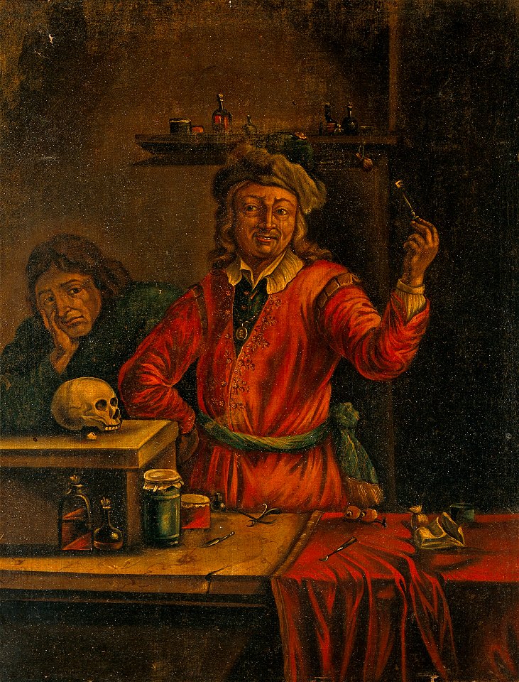 A surgeon who has extracted a tooth. Oil painting after Davi Wellcome V0017179