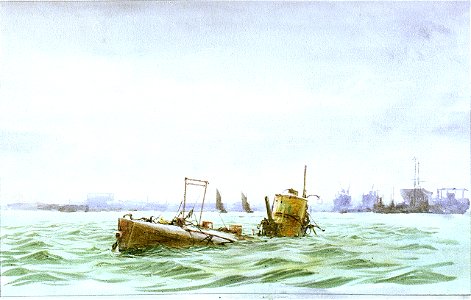 A surrendered and beached German submarine, Portsmouth RMG PW1866