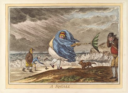 A squall by James Gillray. Free illustration for personal and commercial use.