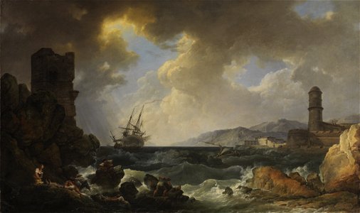 A Storm at the Entrance of a Mediterranean Port P1803
