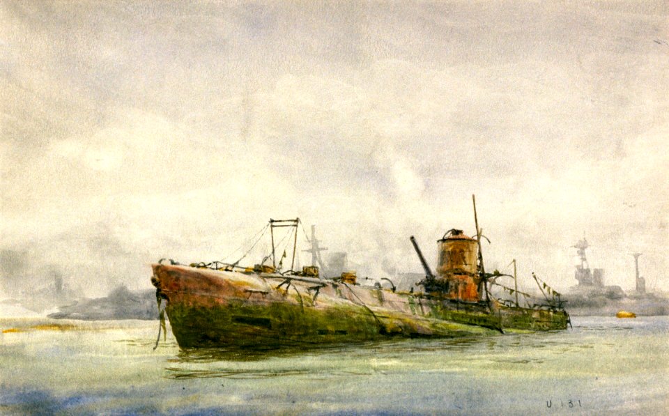 A surrendered and beached German submarine, Portsmouth RMG PW2084