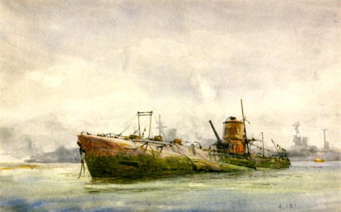 A surrendered and beached German submarine, Portsmouth RMG PW2084