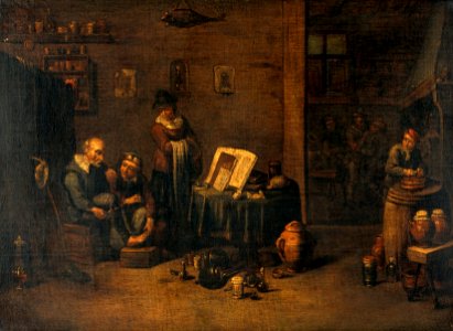 A surgeon operating on the foot. Oil painting after David Te Wellcome V0017523
