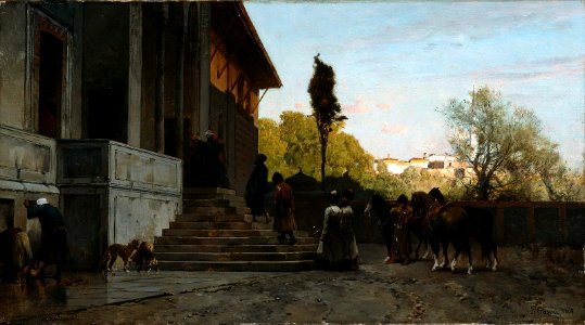 Alberto Pasini - Courtyard in Constantinople - RES.19.38 - Museum of Fine Arts